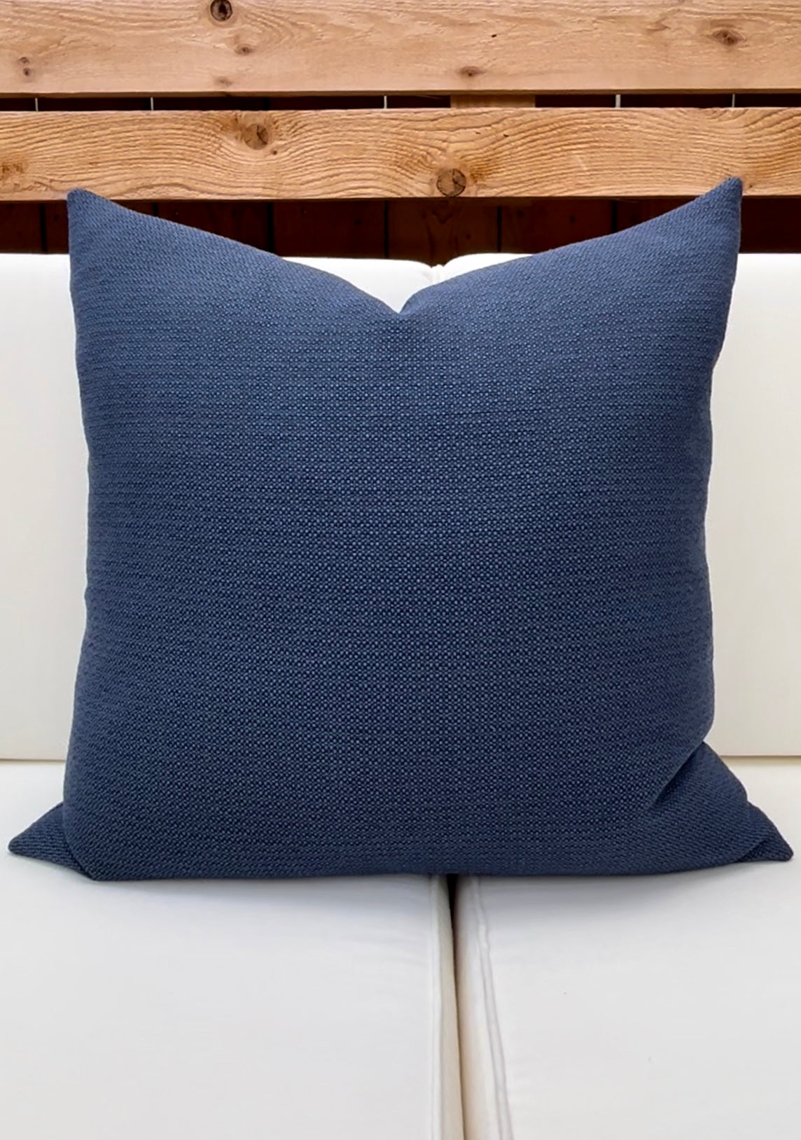 Tahoe Navy Blue Textured Woven Pillow Cover
