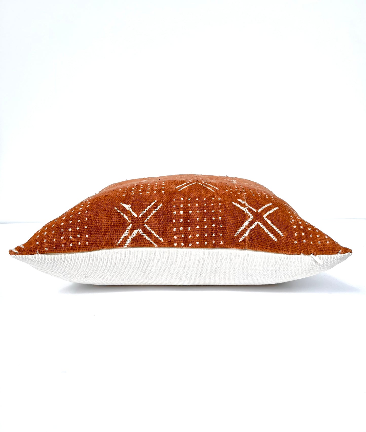 Rust Brown Mudcloth Pillow Cover, Geometric Print - Sienna