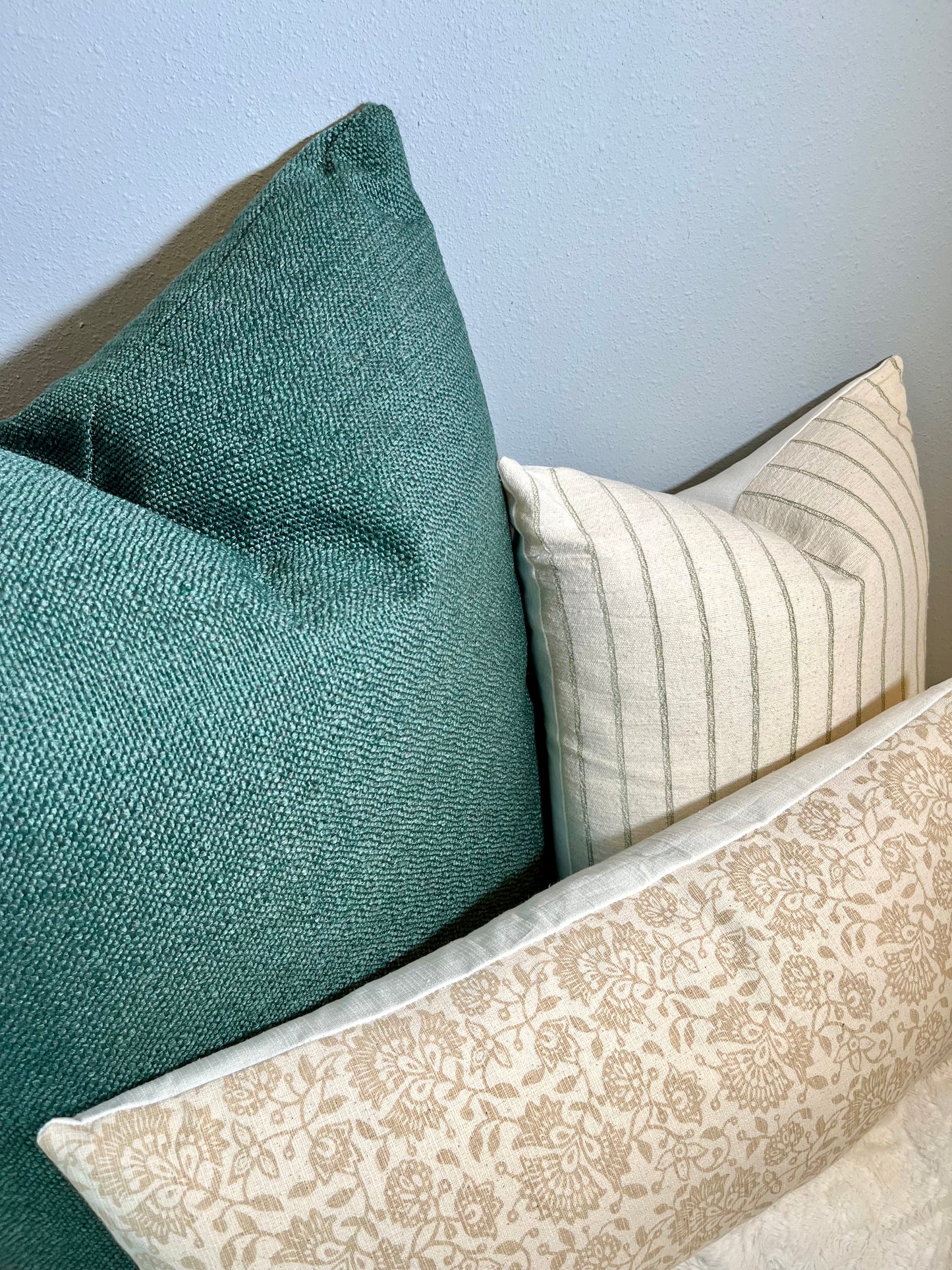 Chatham Beige Tan Floral Woven Pillow Cover