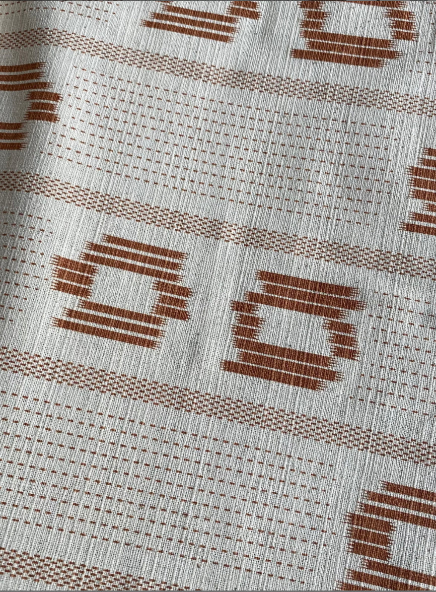 Nola Cream and Rust Double Circle Design on Ivory