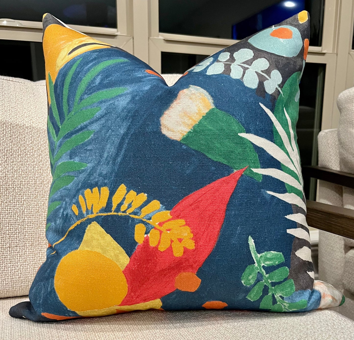 Avery Botanical Pillow Cover - Colorful Tropical Print Accent