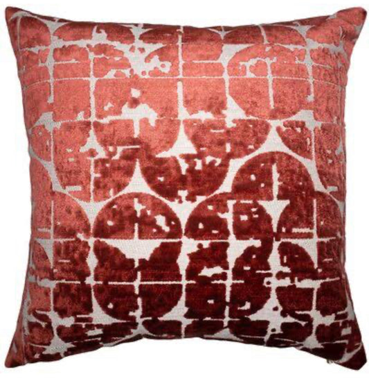 Luna Sienna Red Abstract Velvet Pillow Cover