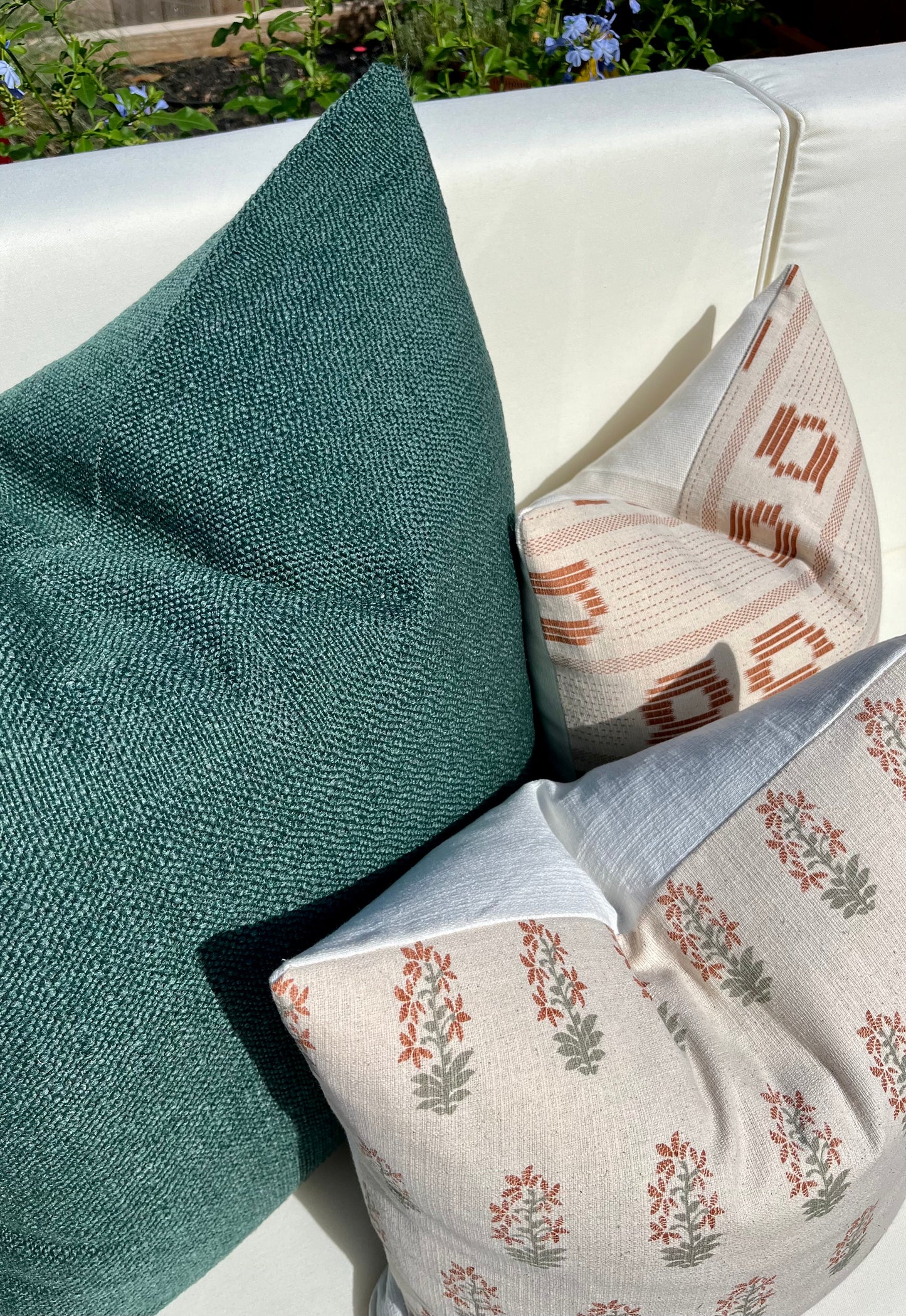 Hunter Green Textured Woven Pillow Cover