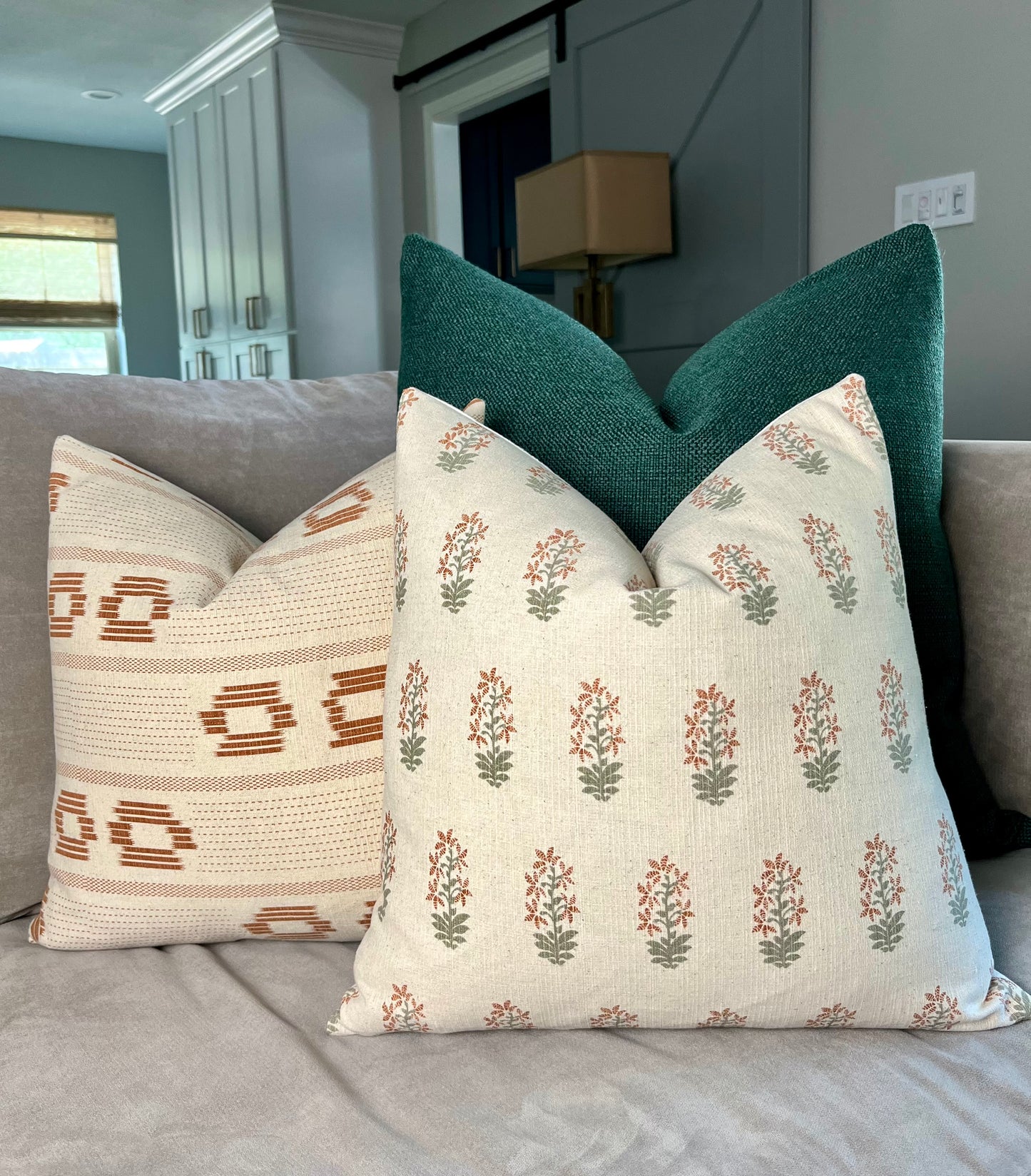 Nola Cream and Rust Double Circle Design on Ivory