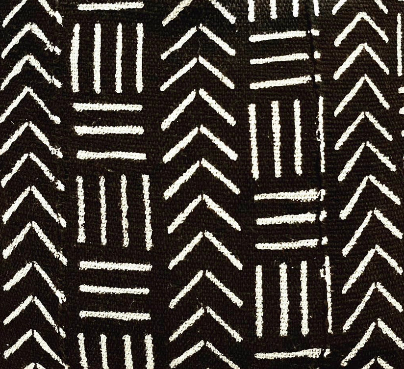 Mila Black and White Mudcloth Pillow Cover, Mali Geometric Print