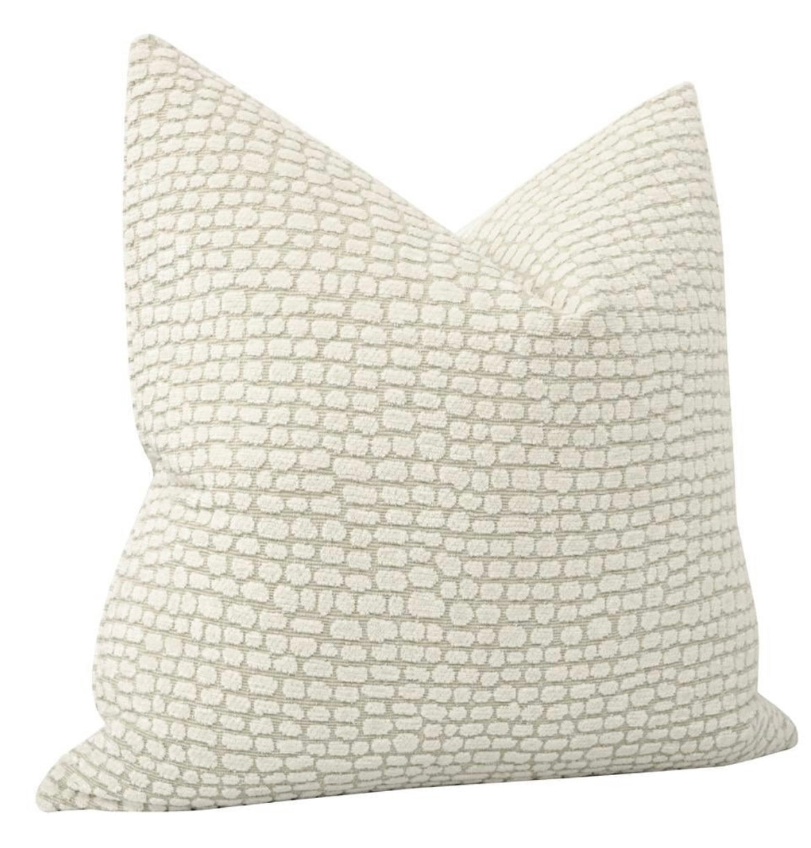 Josephine Ivory Chenille Pebble Pattern Throw Pillow Cover
