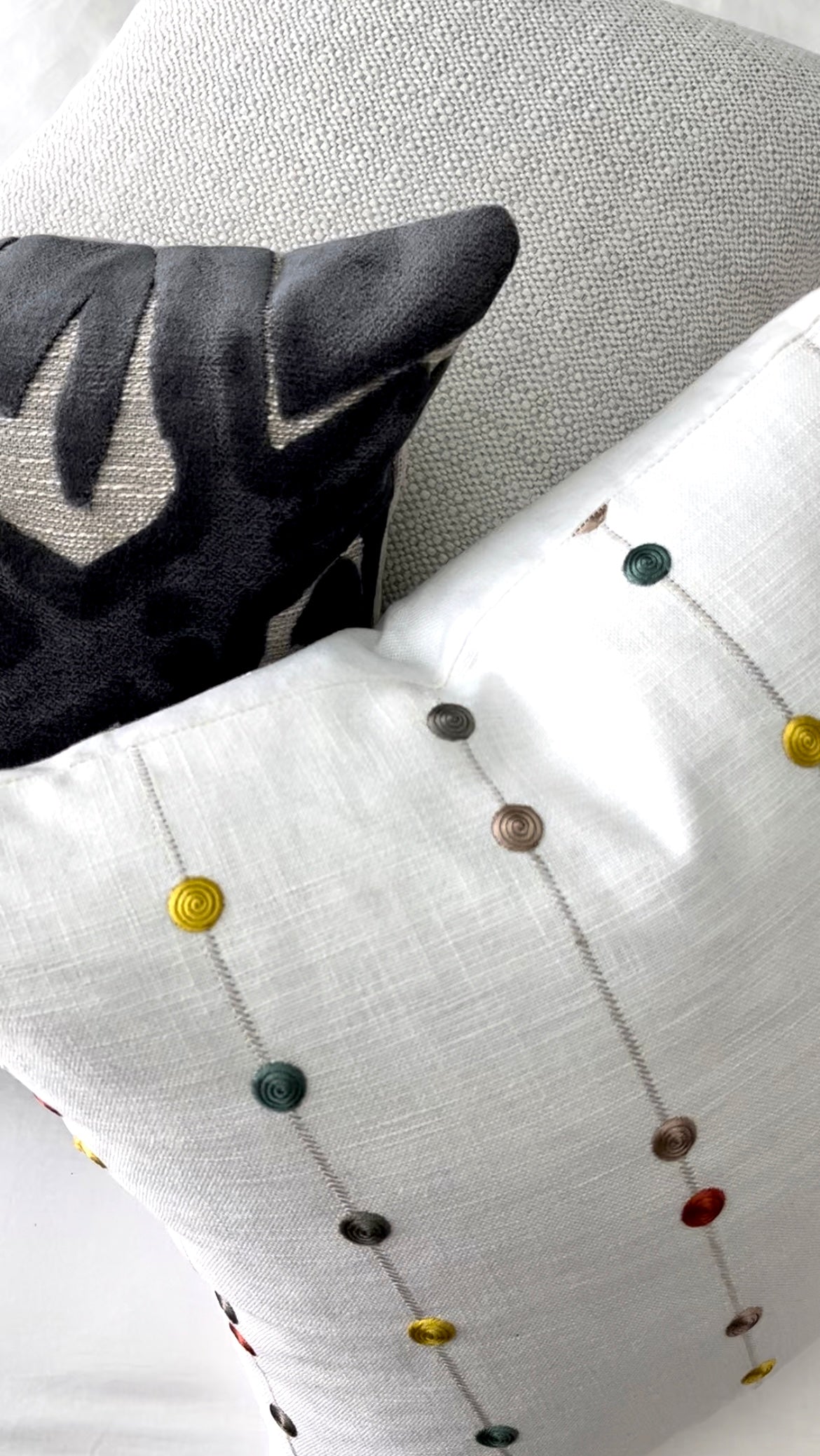 Henley Grey Velvet Abstract Pillow Cover