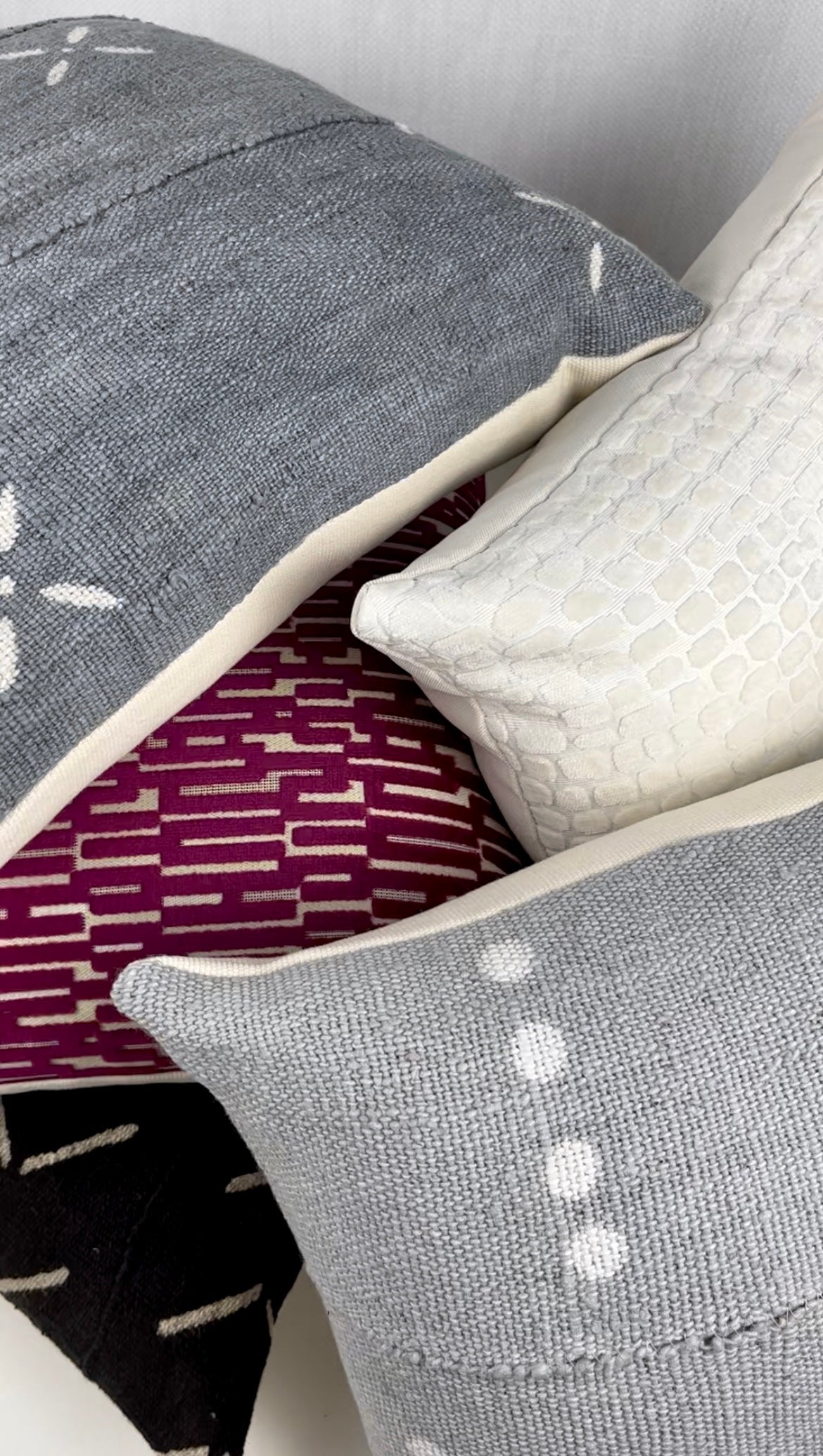 Emery Fuchsia Geometric Velvet Pillow Cover