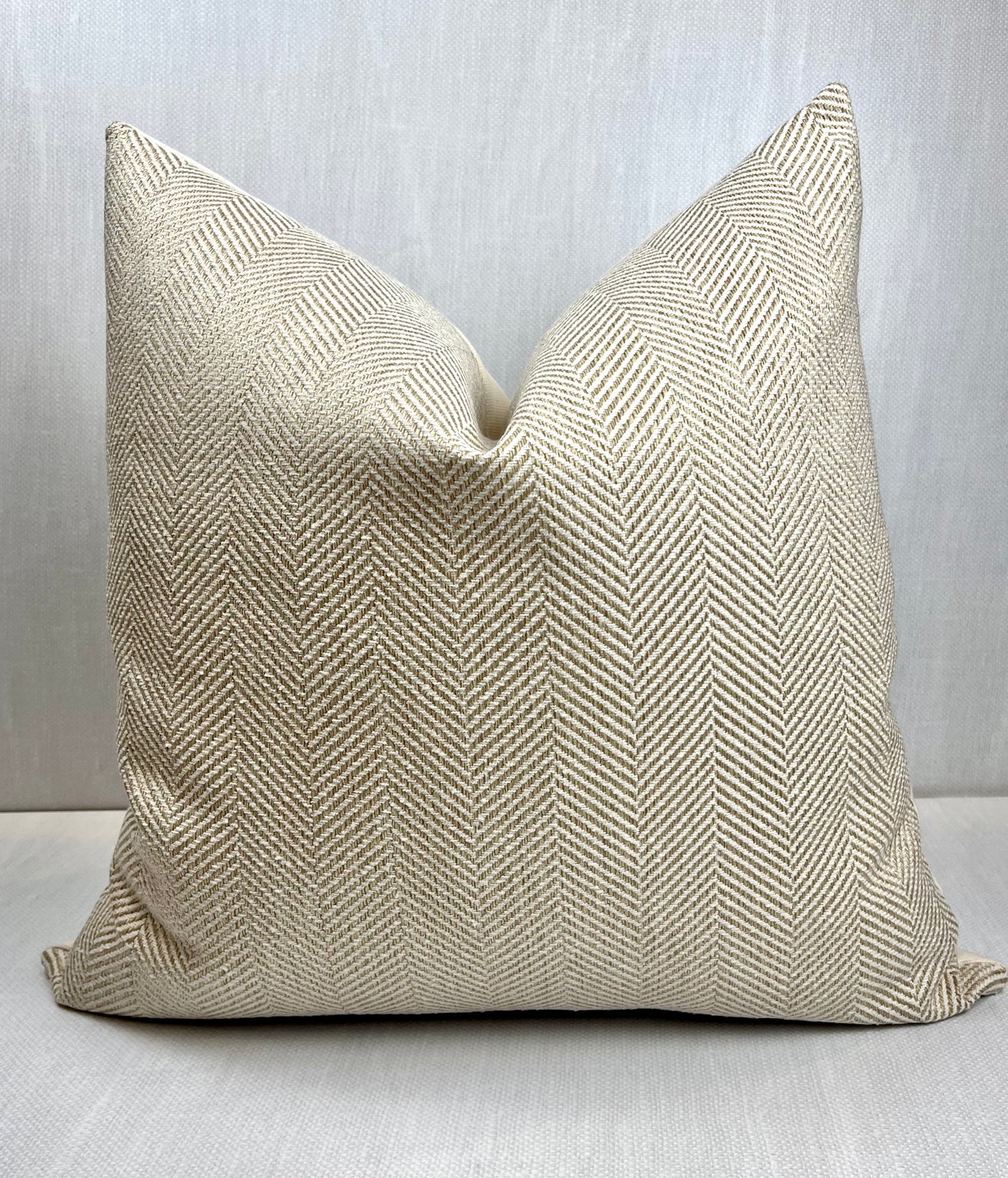Cora Natural Ecru Herringbone Chevron Pillow Cover