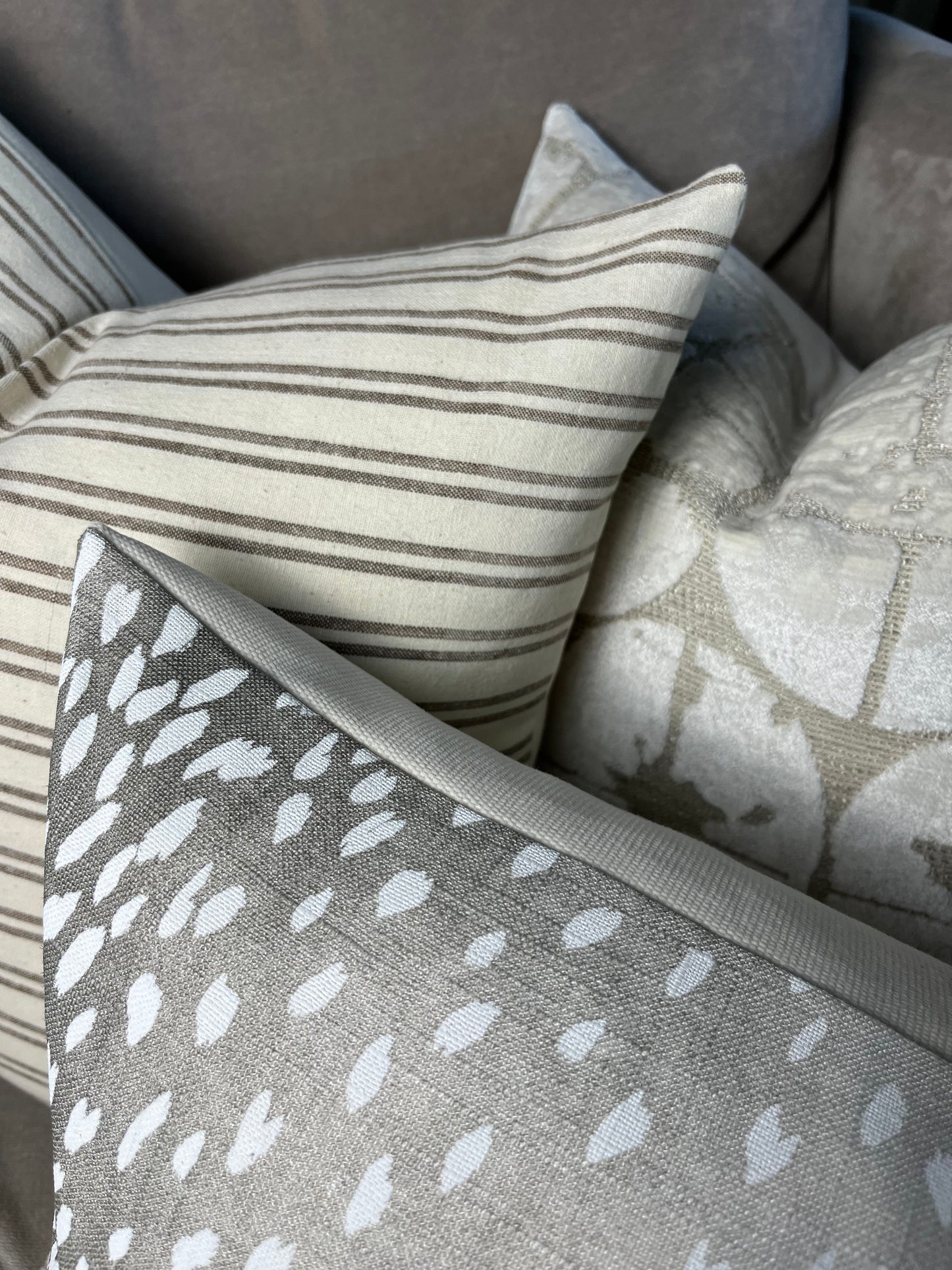 Sydney Brown and Cream Stripe Pillow Cover