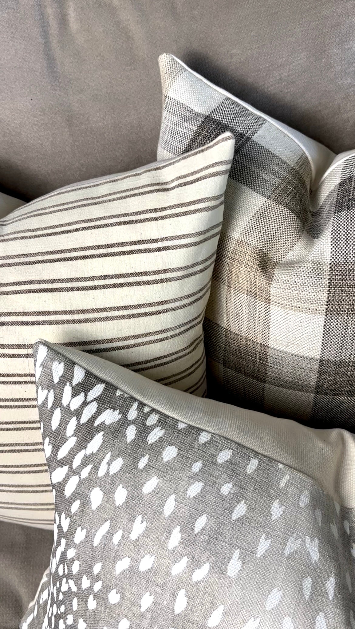Sydney Brown and Cream Stripe Pillow Cover