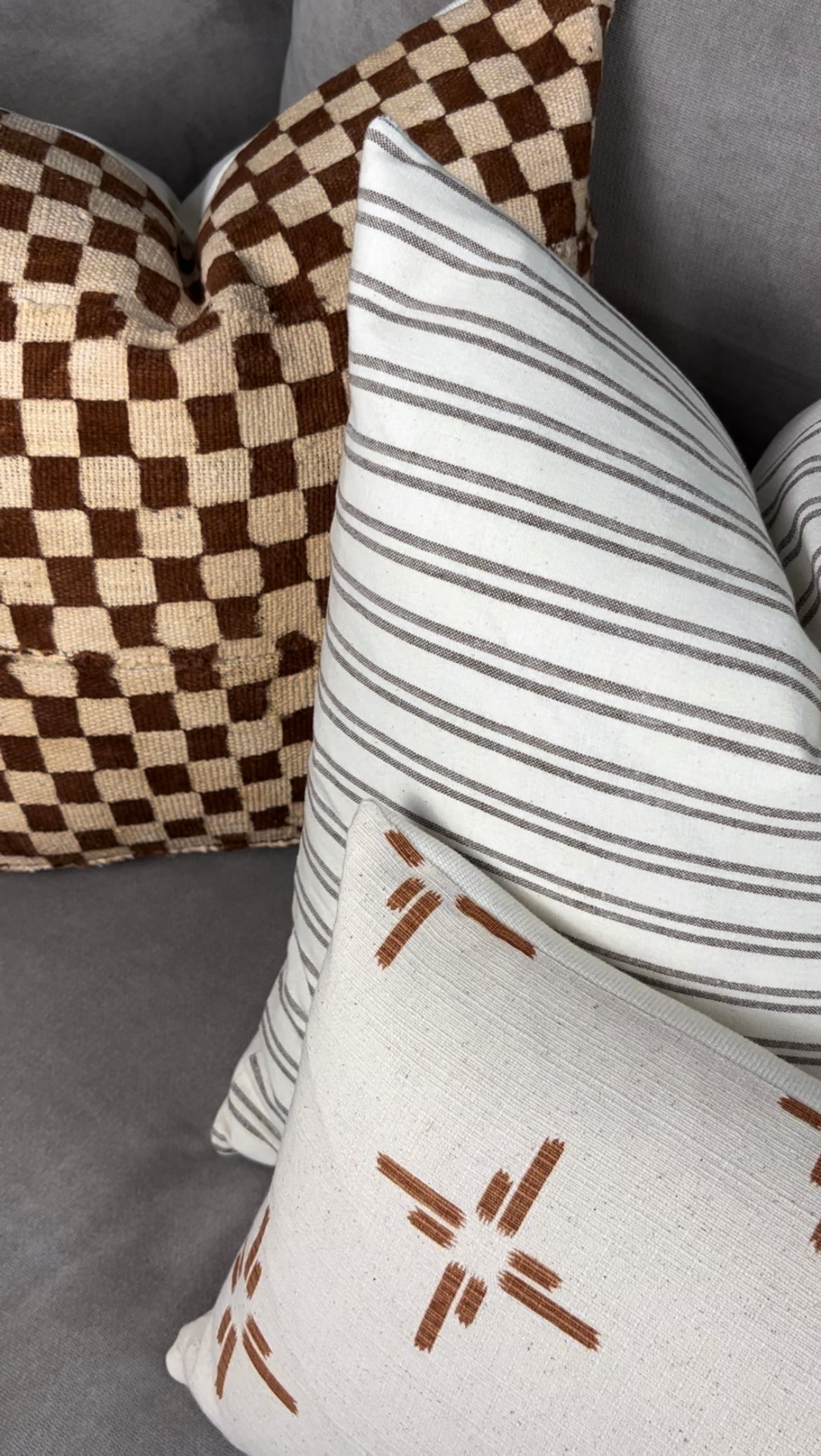 Sydney Brown and Cream Stripe Pillow Cover