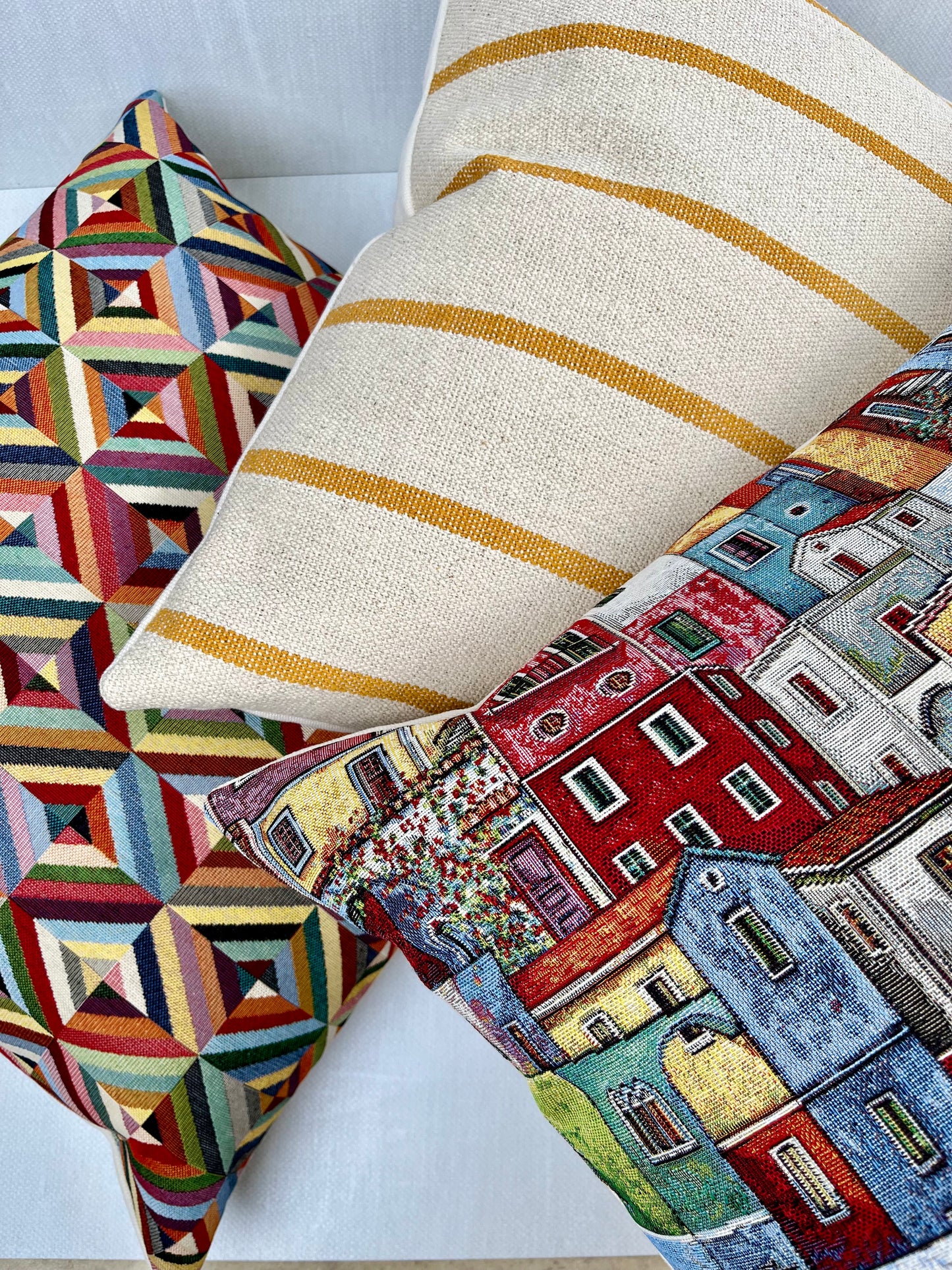 Hayden Mustard Stripe Pillow Cover - Grain Sack Heavy Weight