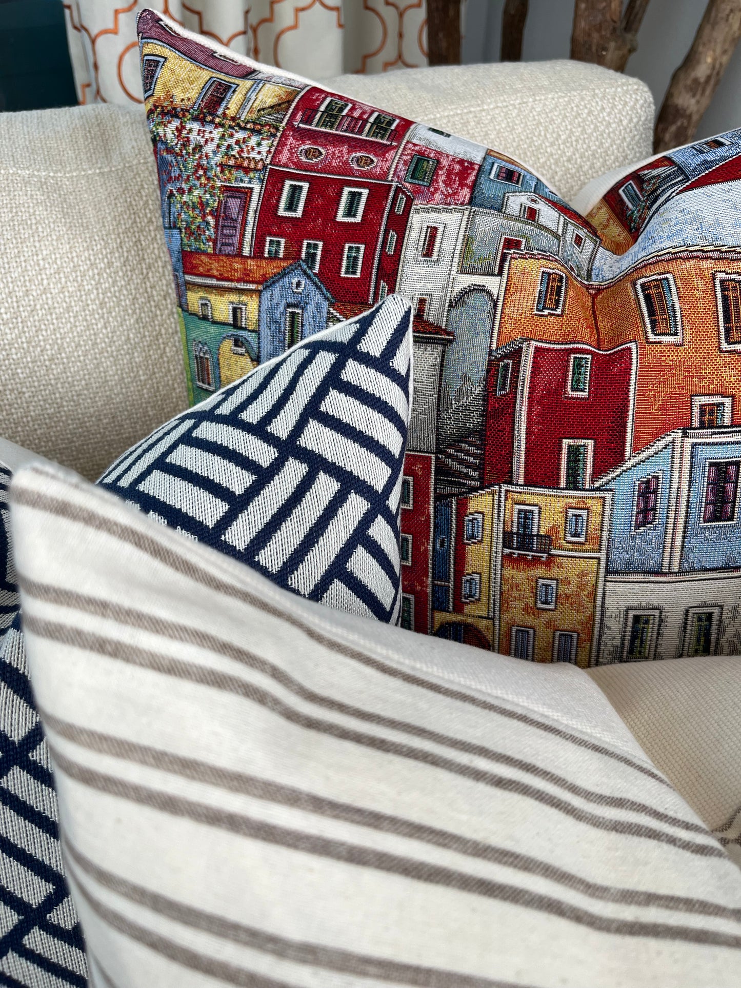 Sydney Brown and Cream Stripe Pillow Cover