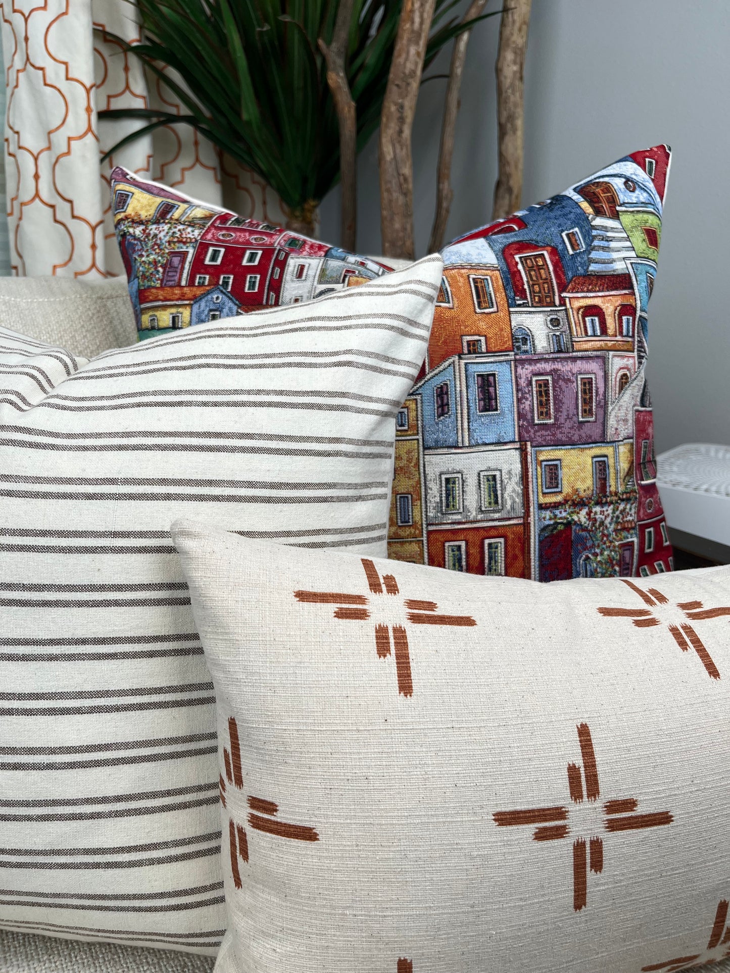 Sydney Brown and Cream Stripe Pillow Cover