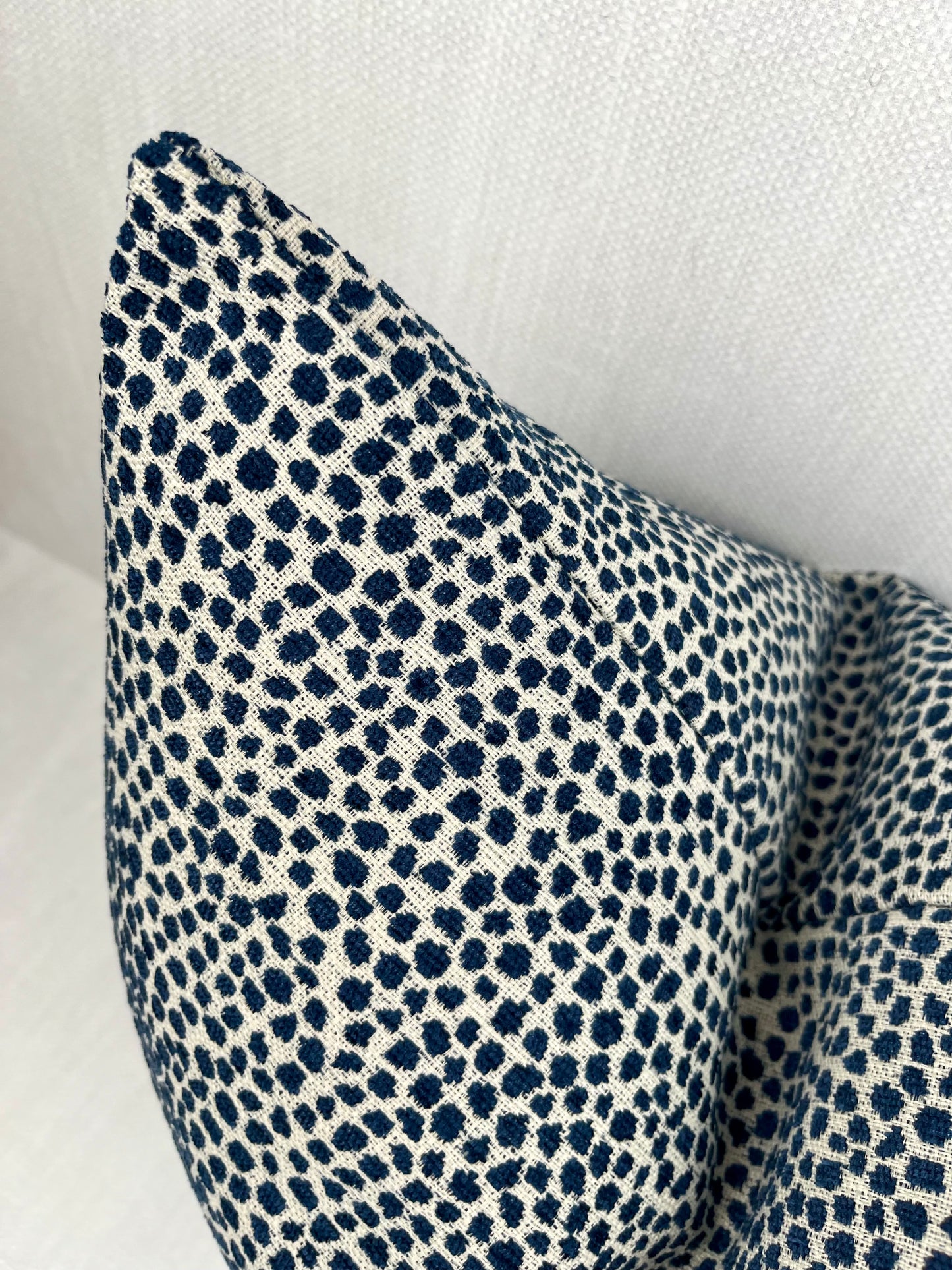 Zoey Blue Dots Woven Chenille Pillow Cover