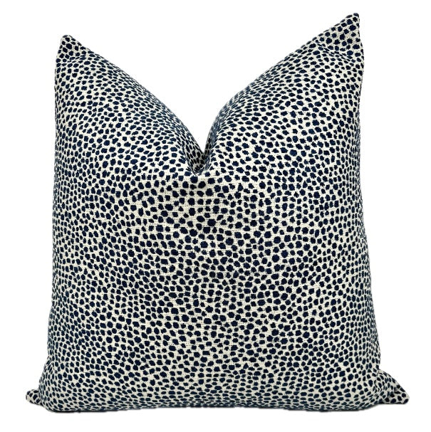Zoey Blue Dots Woven Chenille Pillow Cover