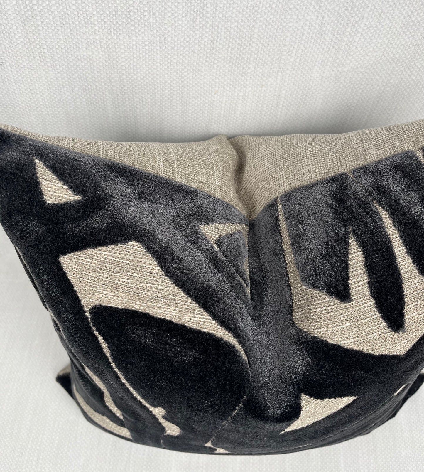 Henley Grey Velvet Abstract Pillow Cover