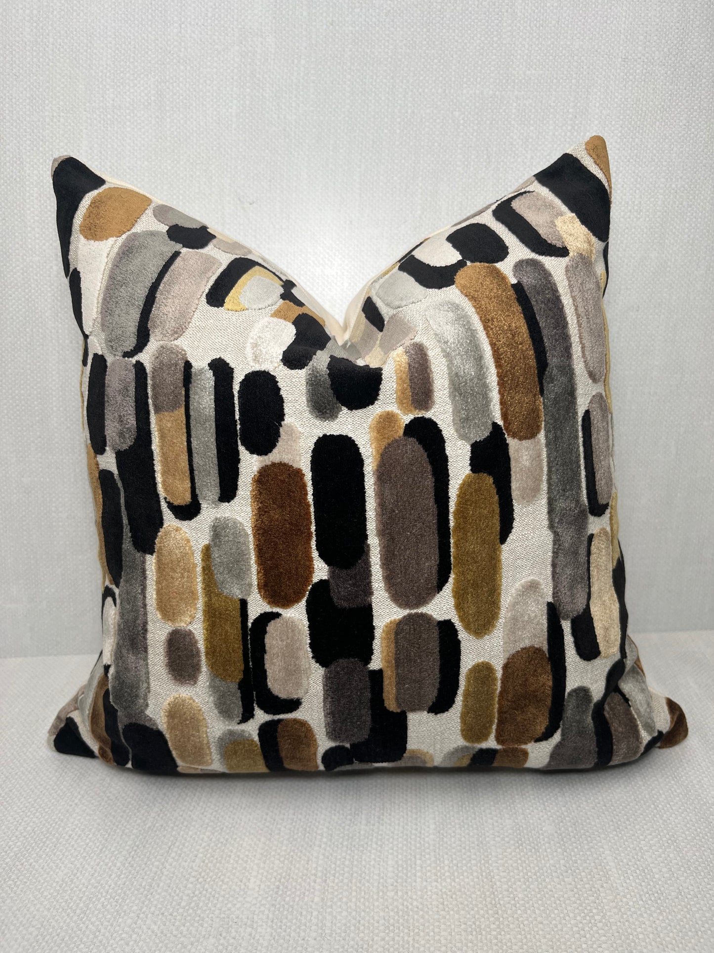 River Geometric Oval Pillow Cover
