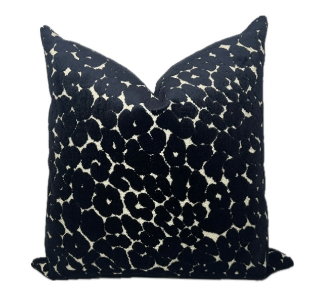Grace Black Cheetah Velvet Throw Pillow Cover