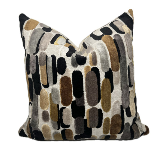 River Geometric Oval Pillow Cover