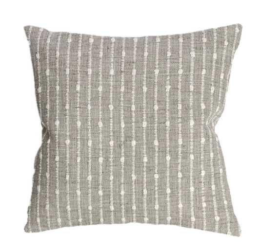 Ashley Stripe Taupe and White / Woven Knot Pillow Cover