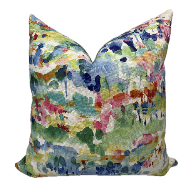 Eloise Watercolor Blooms Abstract Pillow Cover