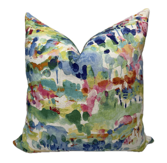 Eloise Watercolor Blooms Abstract Pillow Cover