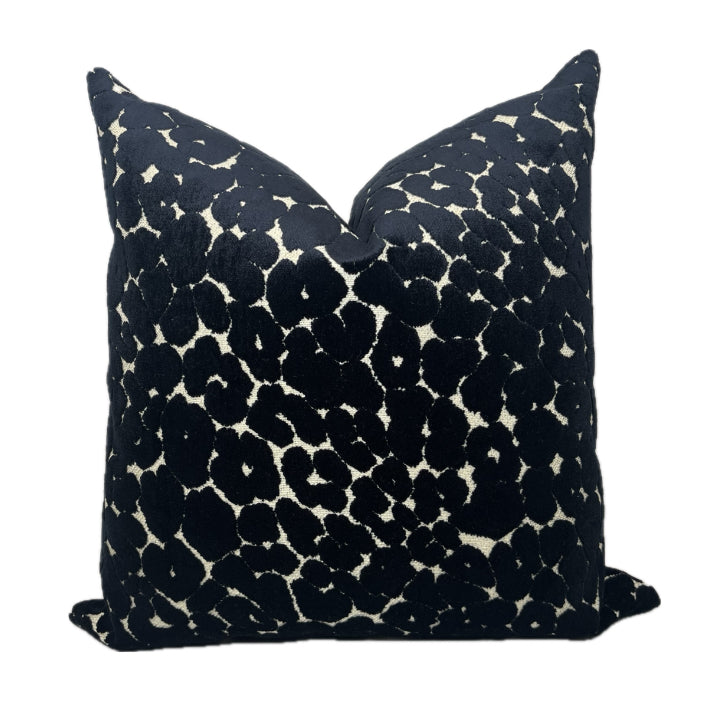 Grace Black Cheetah Velvet Throw Pillow Cover
