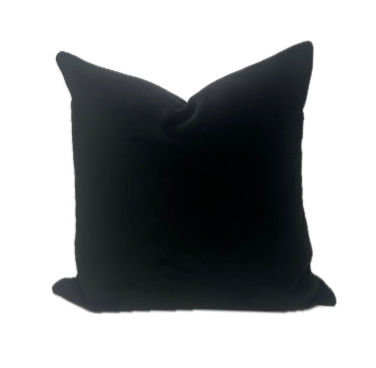 Cole Black Velvet Pillow Cover: Solid Black Decorative Accent