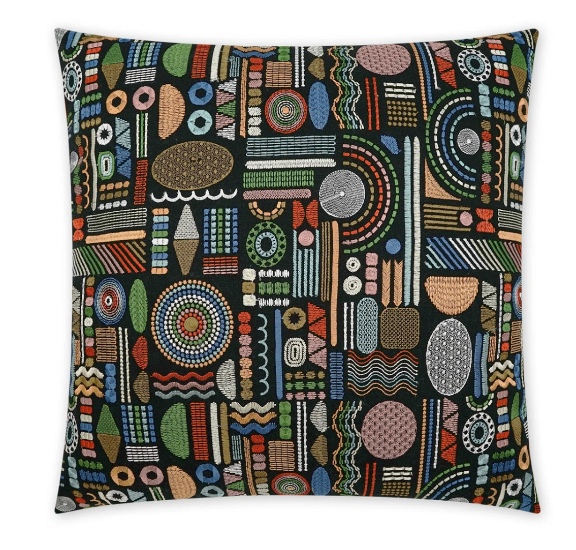 Aziza Colorful Embroidered Pillow Cover