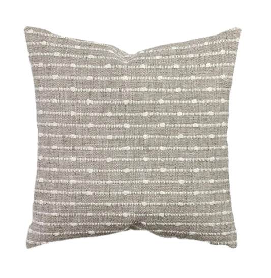 Ashley Stripe Taupe and White / Woven Knot Throw Pillow Cover