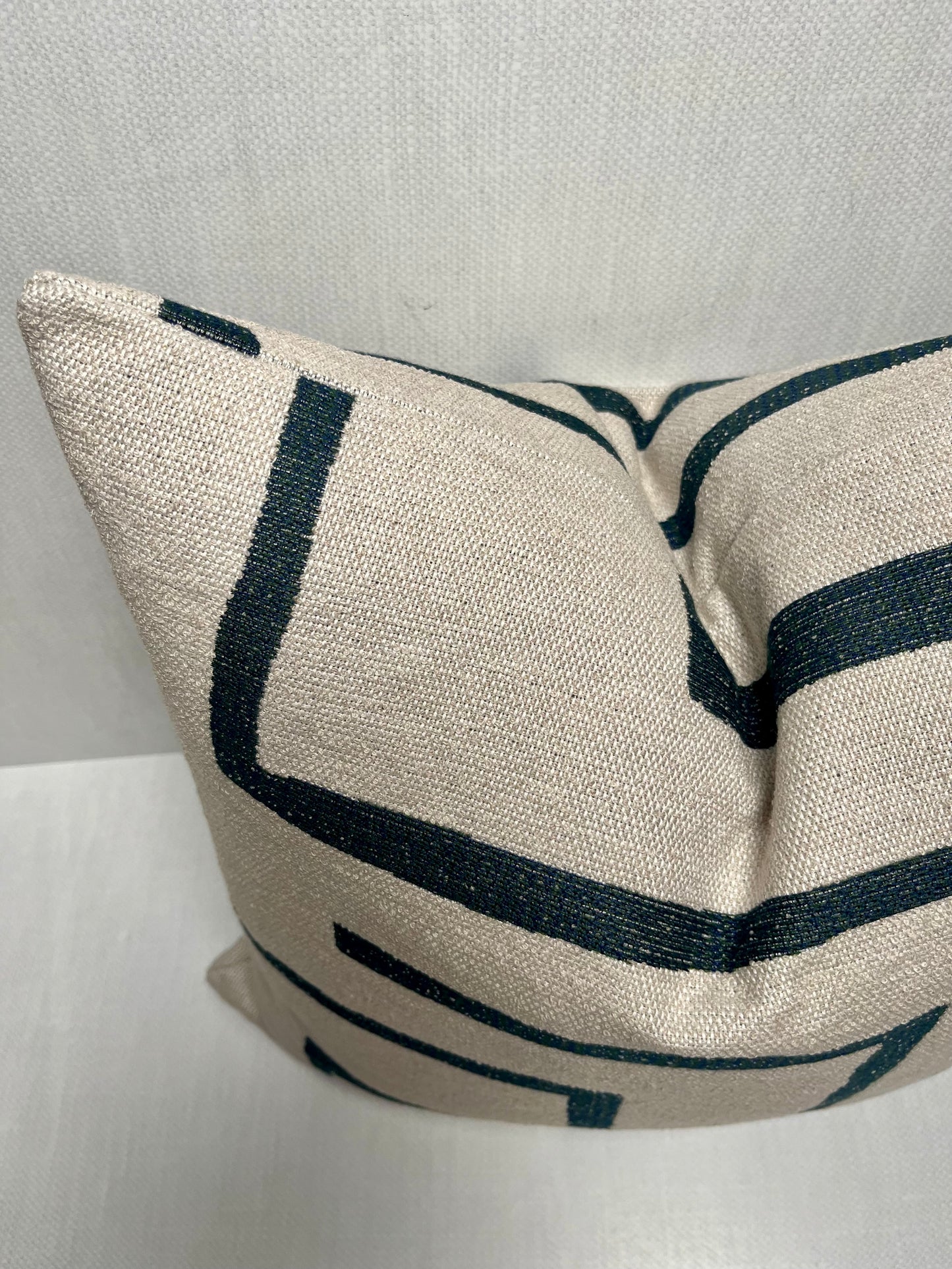 Leo Black and Cream Contemporary Pillow Cover