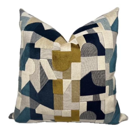 Carson Geometric Velvet Pillow Cover