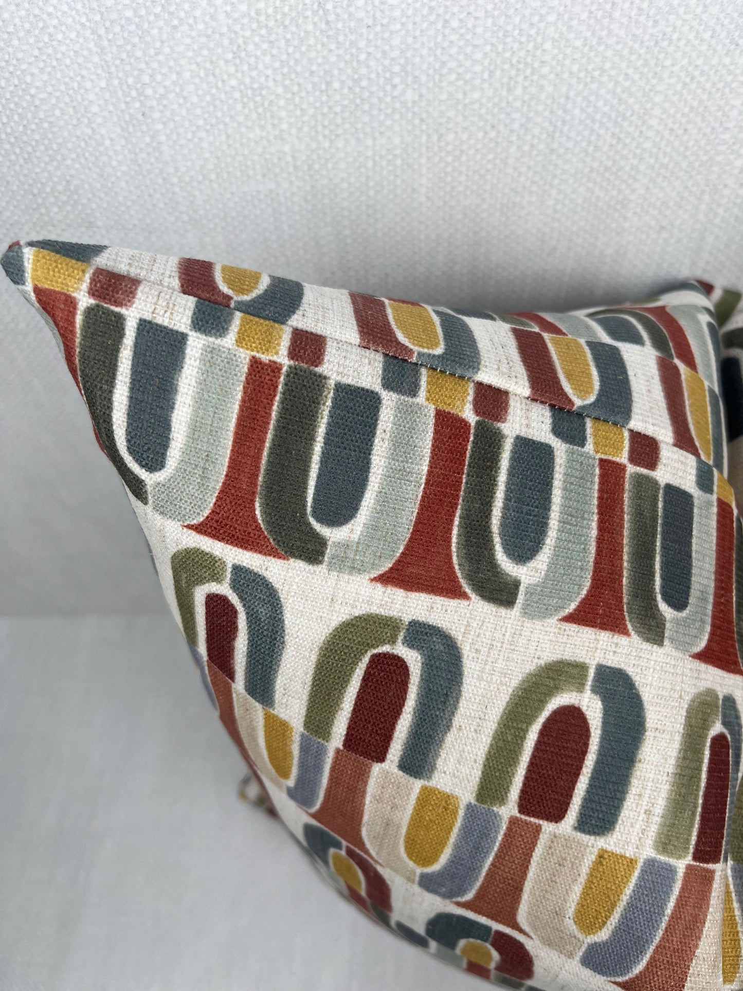 Peyton Mid Century Modern Pillow Cover / Retro Half Moon Geometric Cushion / Mustard Rust Olive Teal Throw