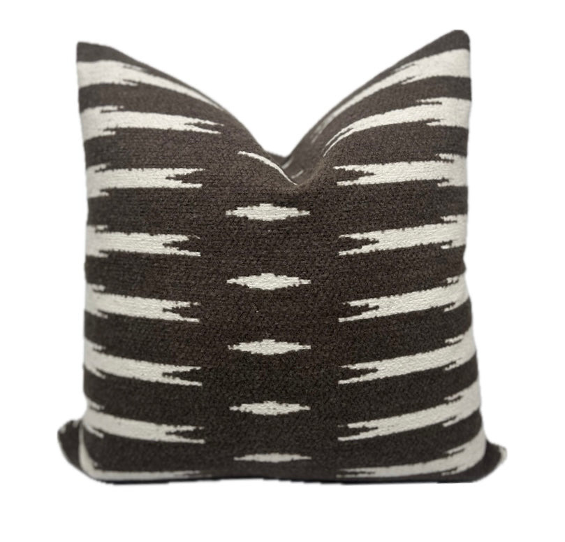 Wyatt Brown and Cream Stripe Pillow Cover