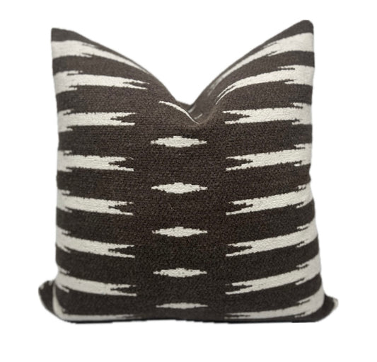 Wyatt Brown and Cream Stripe Pillow Cover