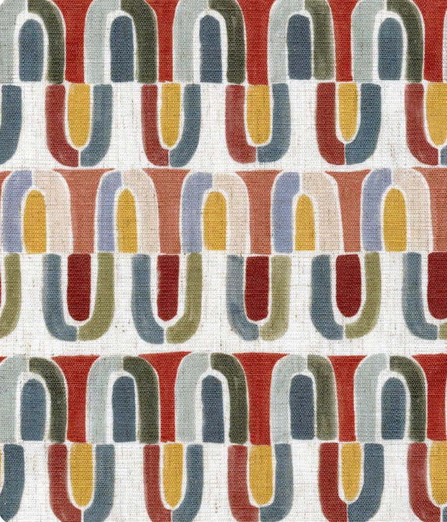 Peyton Mid Century Modern Pillow Cover / Retro Half Moon Geometric Cushion / Mustard Rust Olive Teal Throw