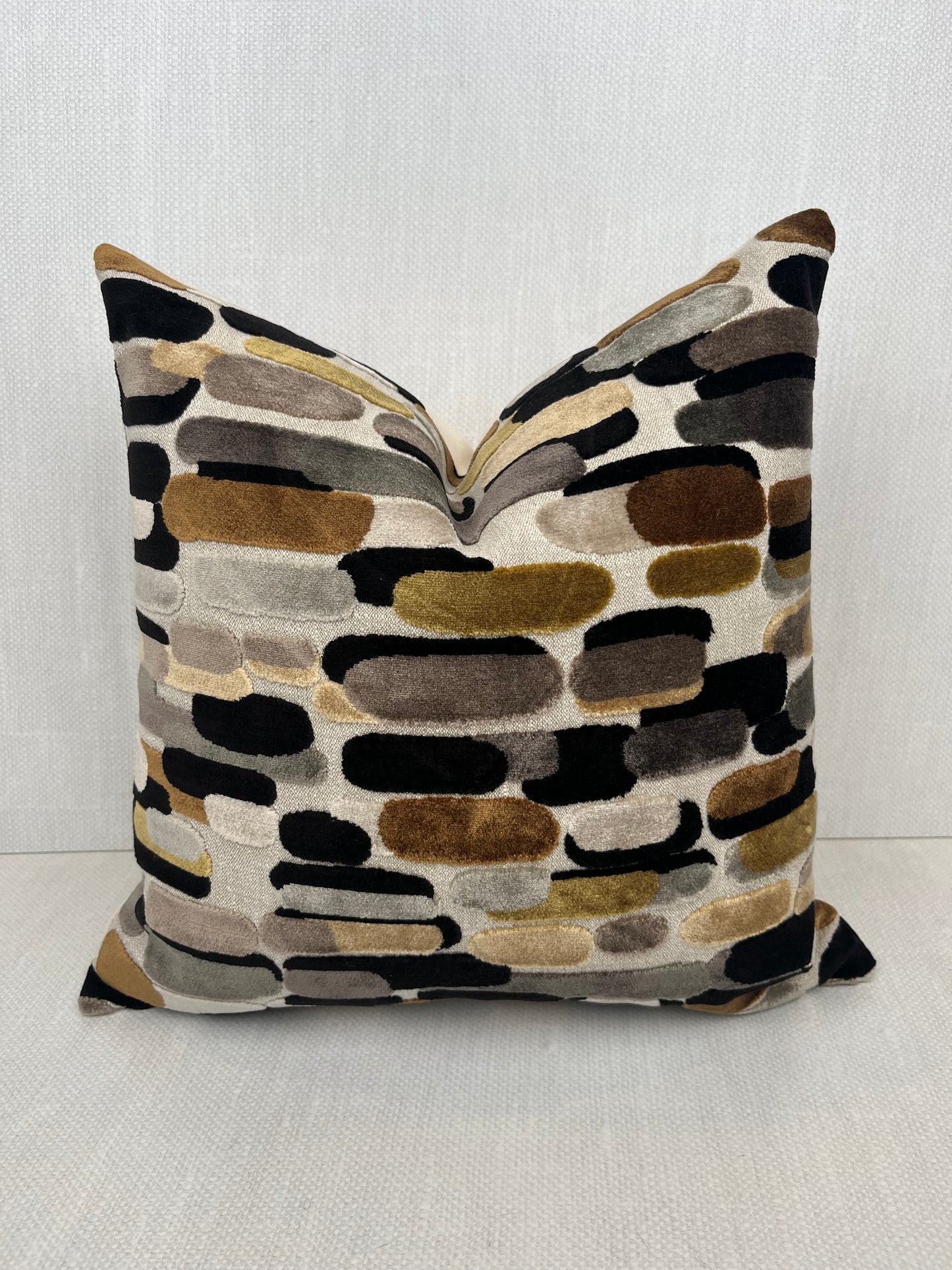 River Geometric Oval Pillow Cover