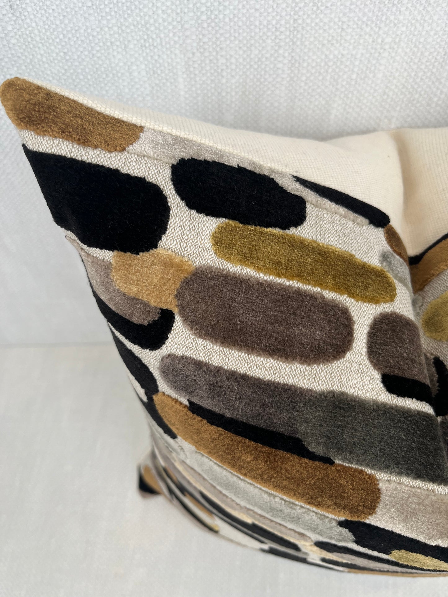 River Geometric Oval Pillow Cover