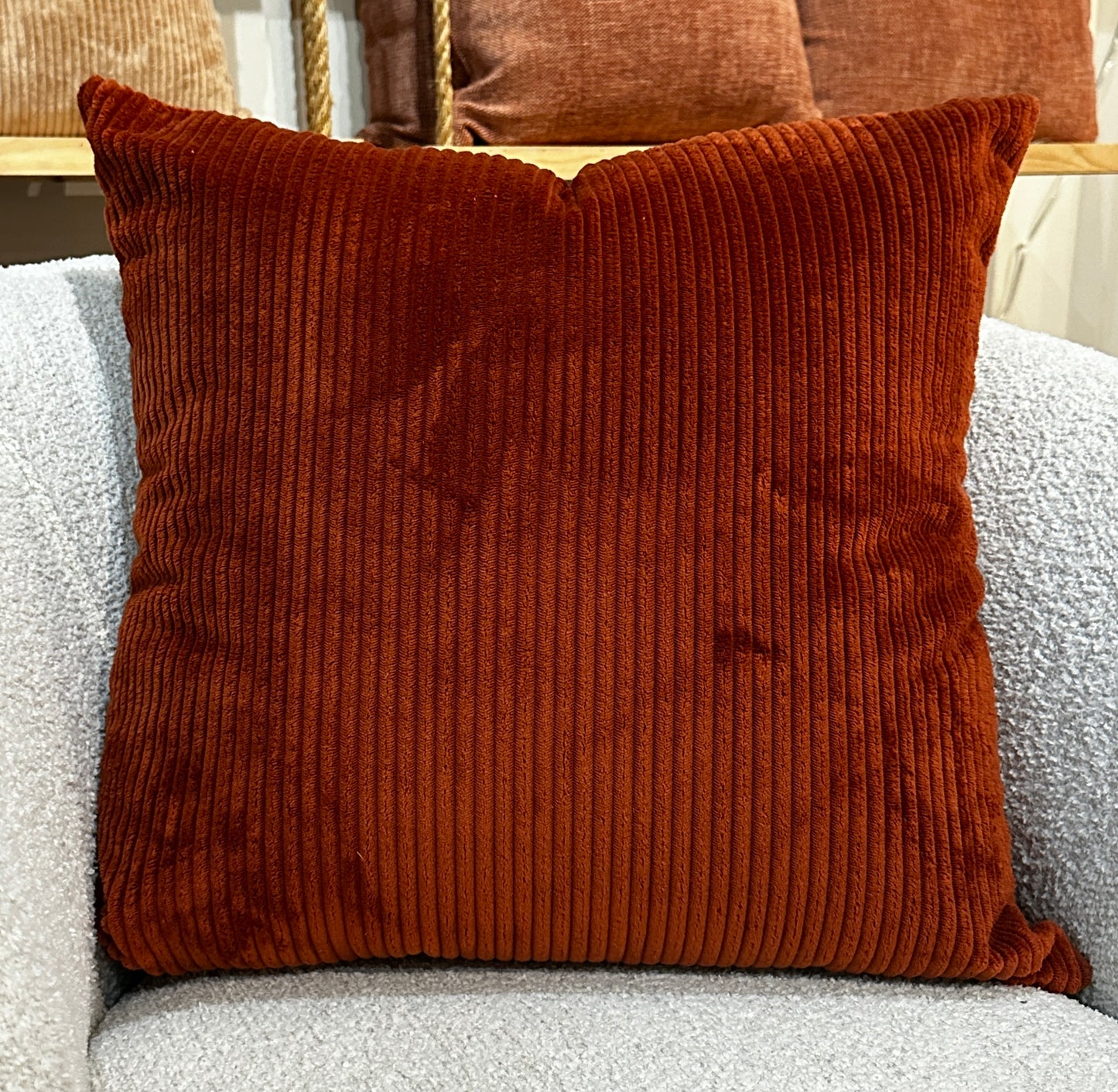 Aubrey Corded Russet Velvet Pillow Cover
