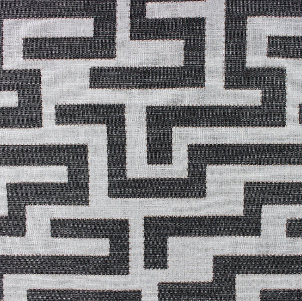 Lennox Black and Off White Geometric Pillow Cover - Modern Greek Key