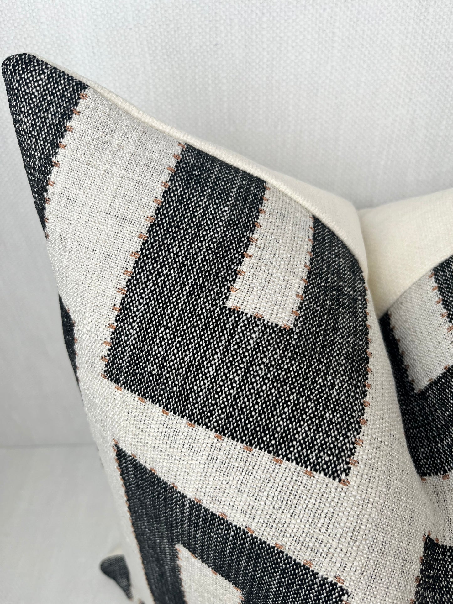 Lennox Black and Off White Geometric Pillow Cover - Modern Greek Key