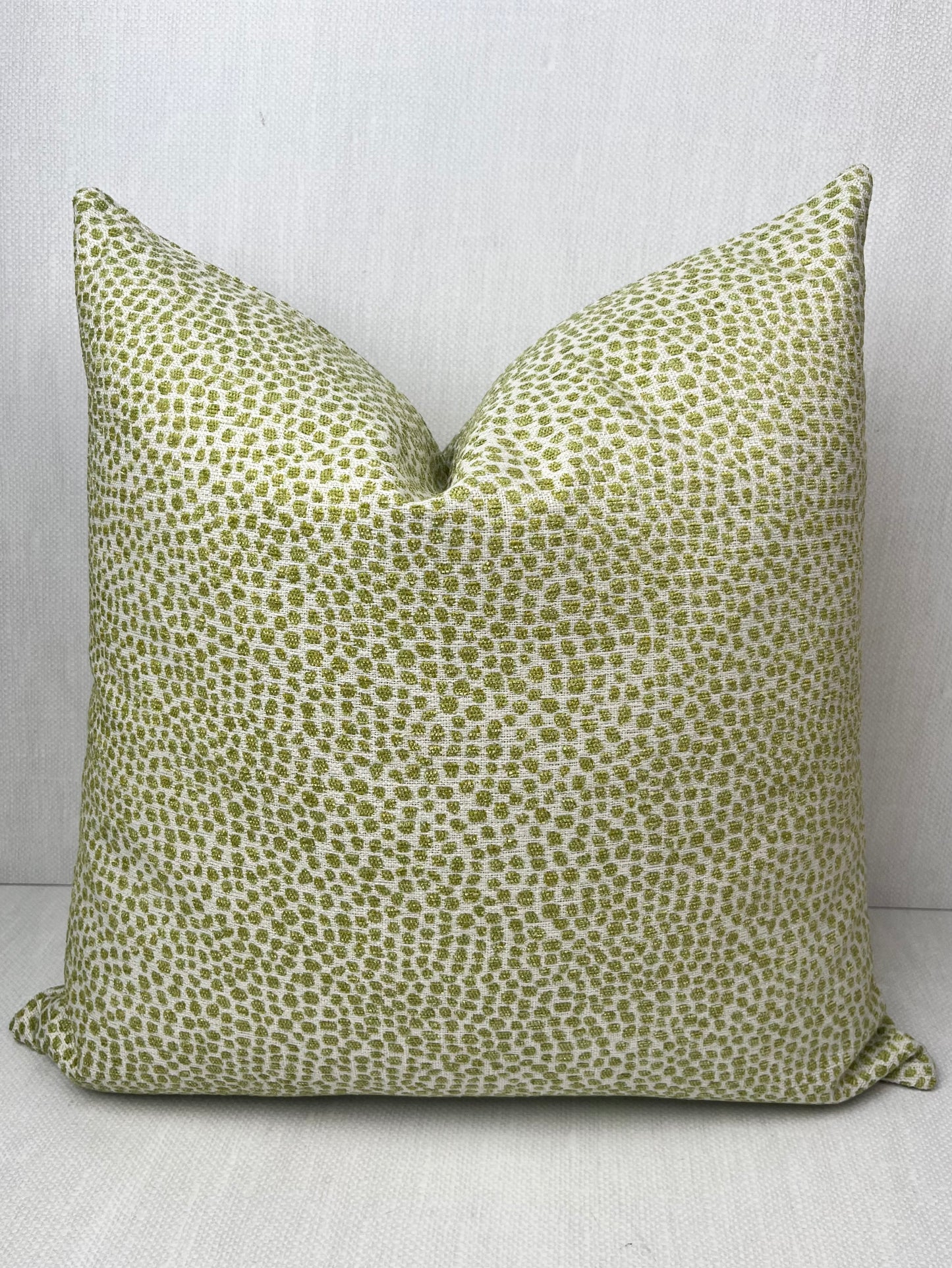 Zoey Pear Green Dots Woven Chenille Pillow Cover