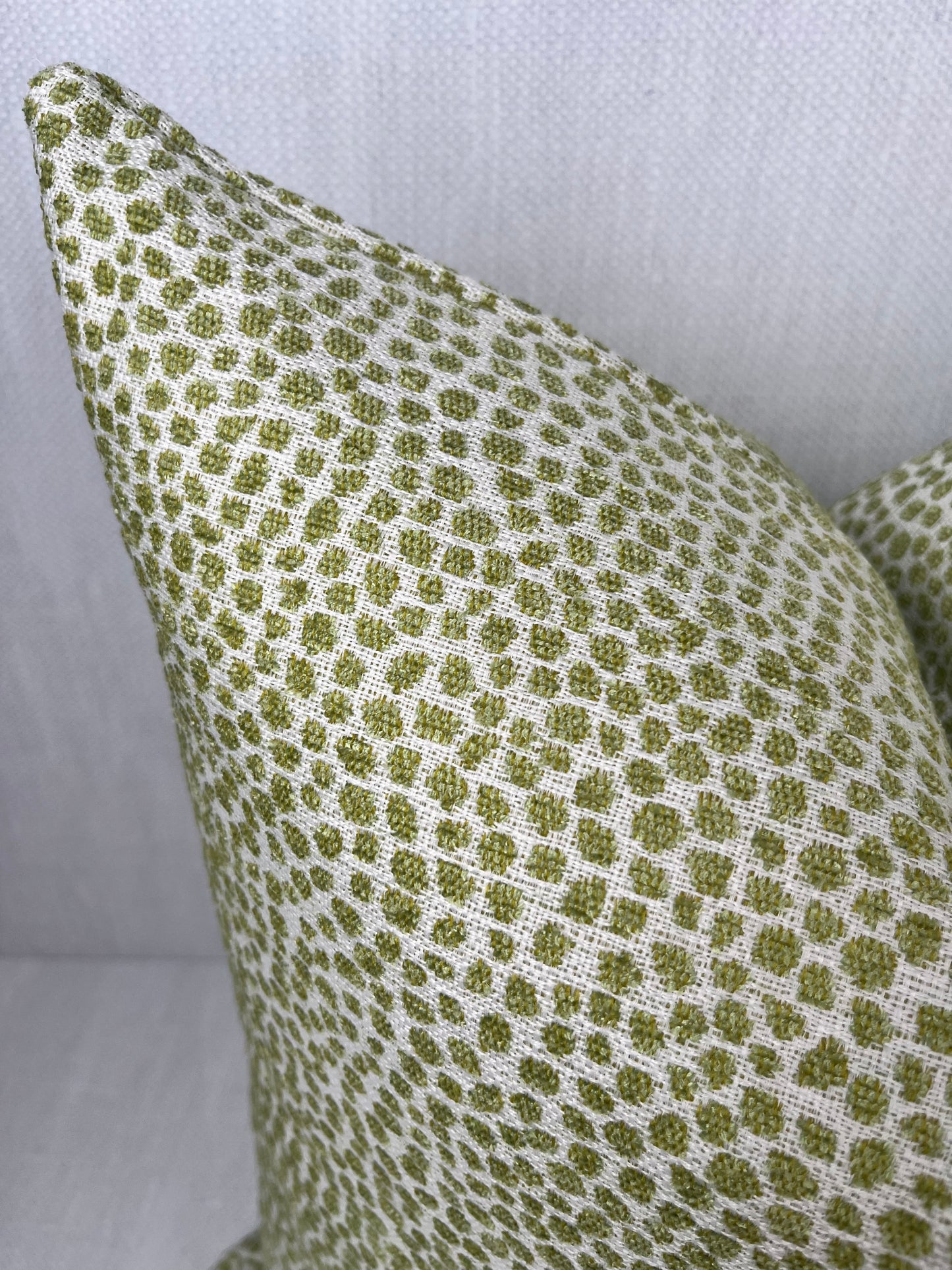 Zoey Pear Green Dots Woven Chenille Pillow Cover