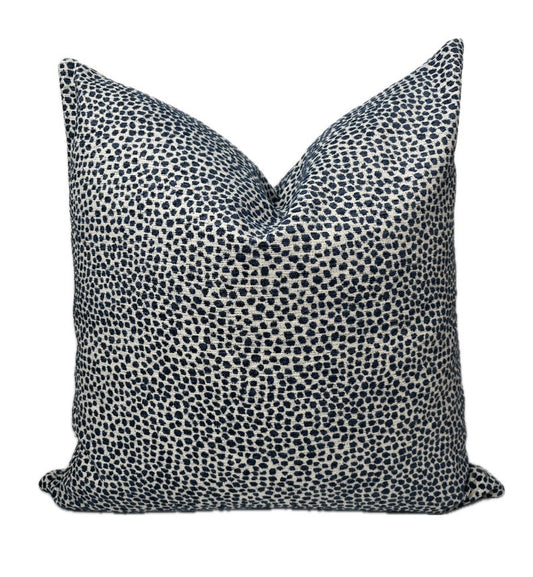 Zoey Blue Dots Woven Chenille Pillow Cover