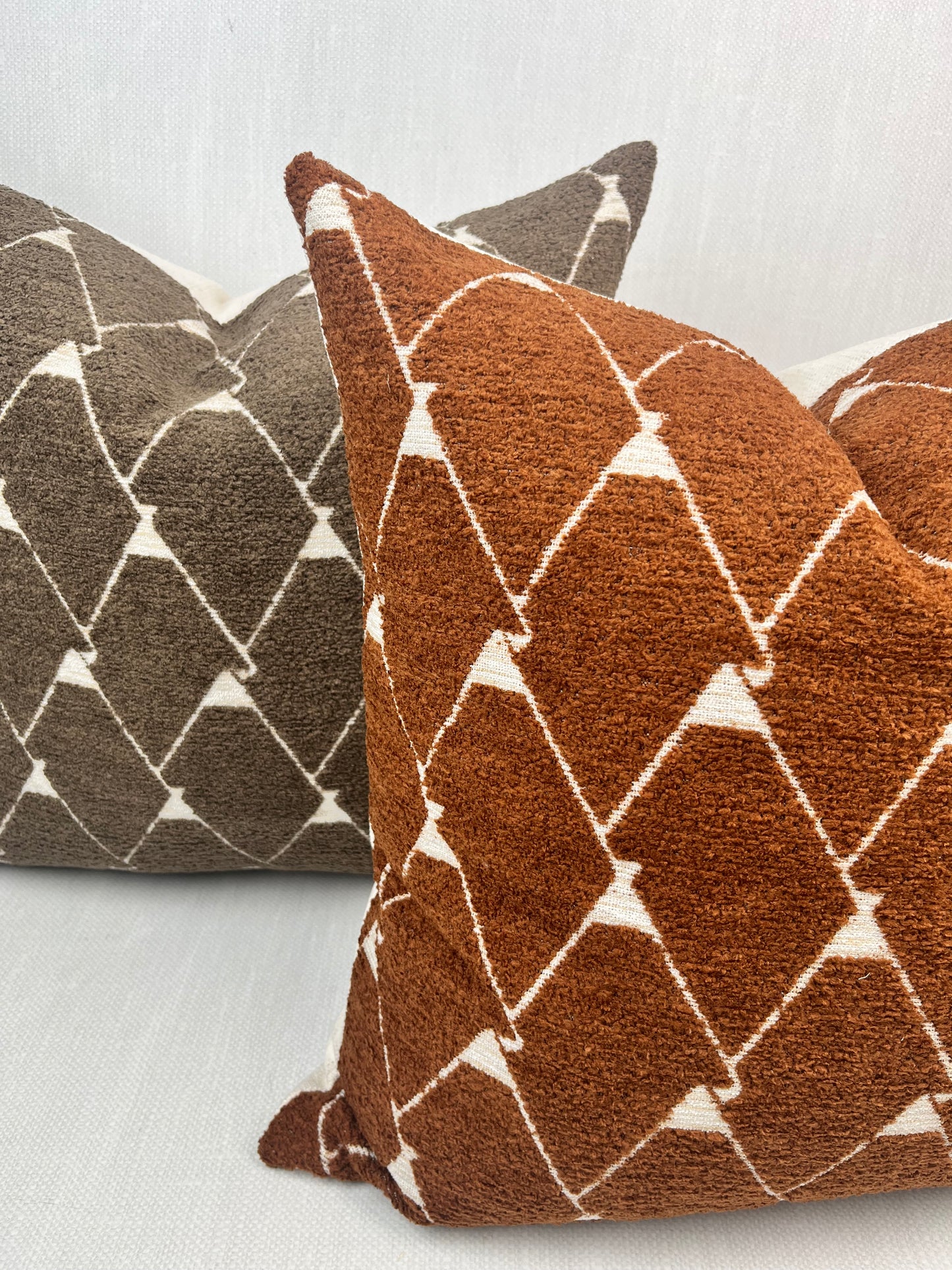 Sierra Terracotta Geometric Throw Pillow Cover