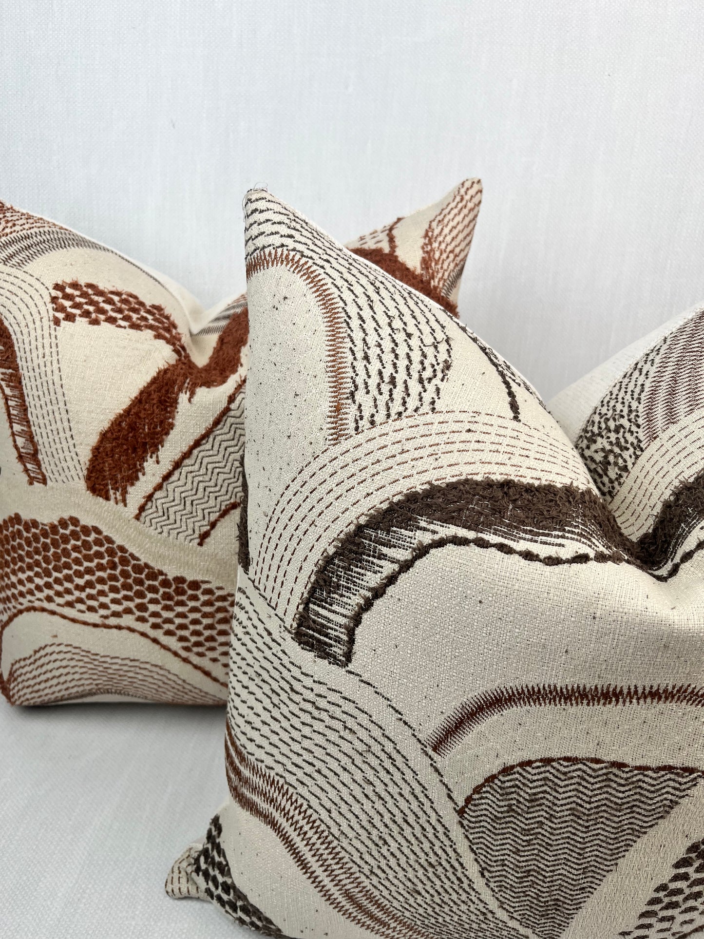 Montana Brown Abstract Landscape Throw Pillow Cover