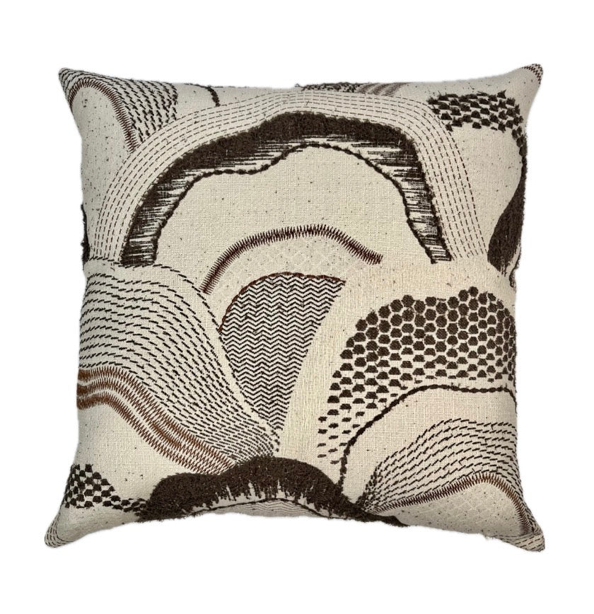 Montana Brown Abstract Landscape Throw Pillow Cover