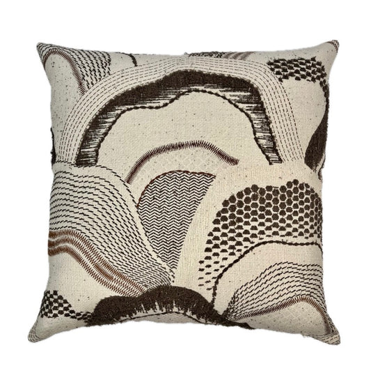 Montana Brown Abstract Landscape Throw Pillow Cover